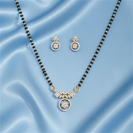 Cz Classic Mangalsutra With 2 Tone Rhodium Plating