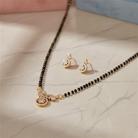 Cz Classic Mangalsutra With 2 Tone Rhodium Plating