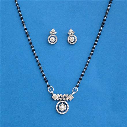 Cz Classic Mangalsutra With 2 Tone Rhodium Plating