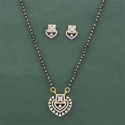 Cz Classic Mangalsutra With 2 Tone Rhodium Plating