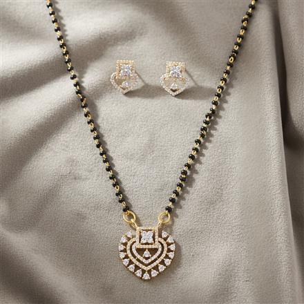 Cz Classic Mangalsutra With 2 Tone Rhodium Plating