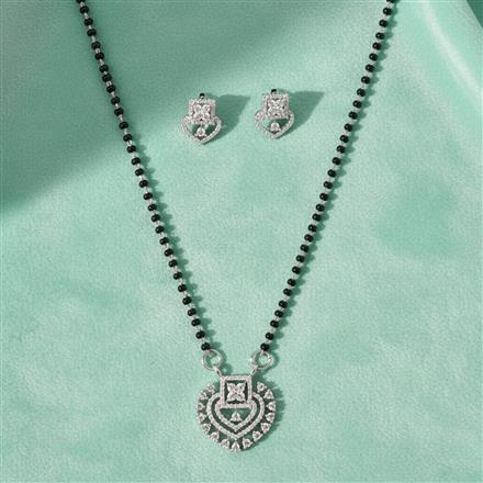 Cz Classic Mangalsutra With 2 Tone Rhodium Plating