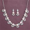 Cz Classic Necklace With Rhodium Plating