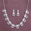 Cz Classic Necklace With Rhodium Plating