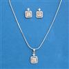 Cz Classic Pendant Set With 2 Tone Rhodium Plating