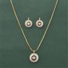 Cz Classic Pendant Set With 2 Tone Rhodium Plating