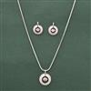 Cz Classic Pendant Set With 2 Tone Rhodium Plating