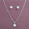 Cz Classic Pendant Set With 2 Tone Rhodium Plating