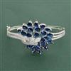 Cz Openable Kada With Rhodium Plating