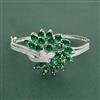 Cz Openable Kada With Rhodium Plating