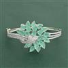 Cz Openable Kada With Rhodium Plating