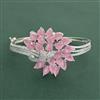 Cz Openable Kada With Rhodium Plating