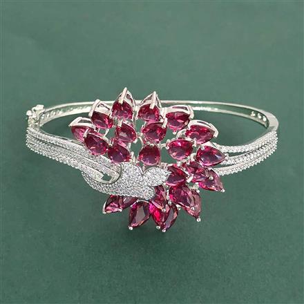 Cz Openable Kada With Rhodium Plating