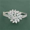 Cz Openable Kada With Rhodium Plating