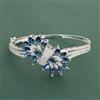 Cz Openable Kada With Rhodium Plating