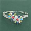 Cz Openable Kada With Rhodium Plating