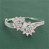 Cz Openable Kada With Rhodium Plating