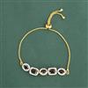 Cz Adjustable Bracelet With 2 Tone Plating