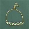 Cz Adjustable Bracelet With 2 Tone Plating