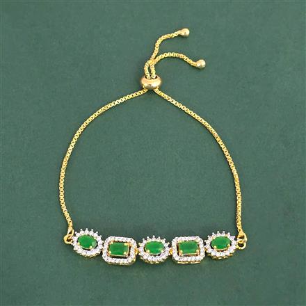 Cz Adjustable Bracelet With 2 Tone Plating