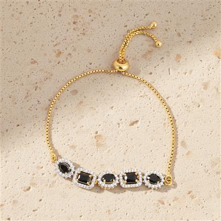 Cz Adjustable Bracelet With 2 Tone Plating