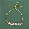 Cz Adjustable Bracelet With 2 Tone Plating