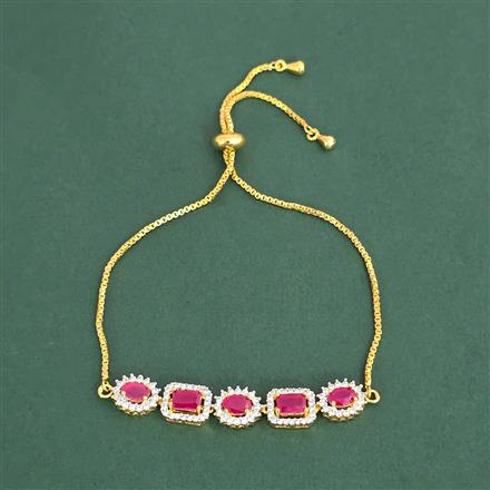 Cz Adjustable Bracelet With 2 Tone Plating
