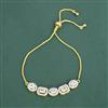 Cz Adjustable Bracelet With 2 Tone Plating