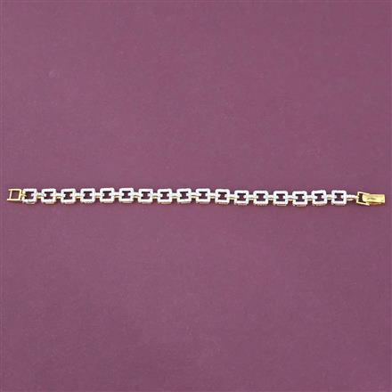 Cz Openable Bracelet With 2 Tone Rhodium Plating
