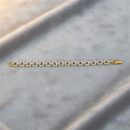Cz Openable Bracelet With 2 Tone Rhodium Plating