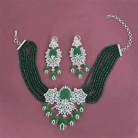 Cz Classic Necklace With Rhodium Plating