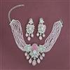 Cz Classic Necklace With Rhodium Plating