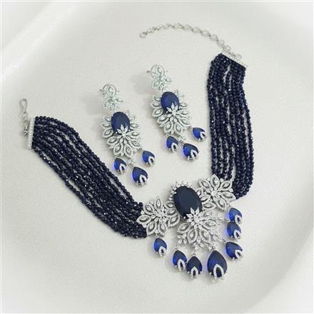 Cz Classic Necklace With Rhodium Plating