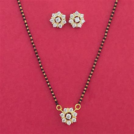 Cz Delicate Mangalsutra With 2 Tone Rhodium Plating