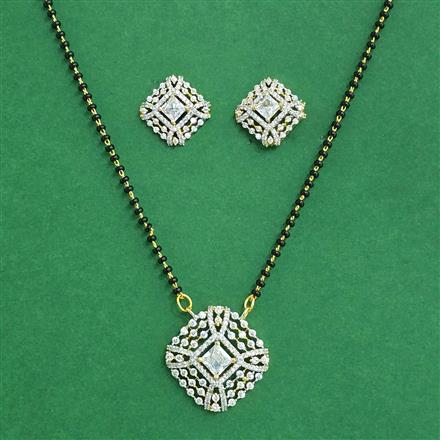 Cz Classic Mangalsutra With 2 Tone Rhodium Plating