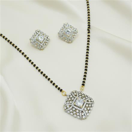 Cz Classic Mangalsutra With 2 Tone Rhodium Plating
