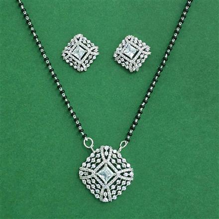 Cz Classic Mangalsutra With 2 Tone Rhodium Plating