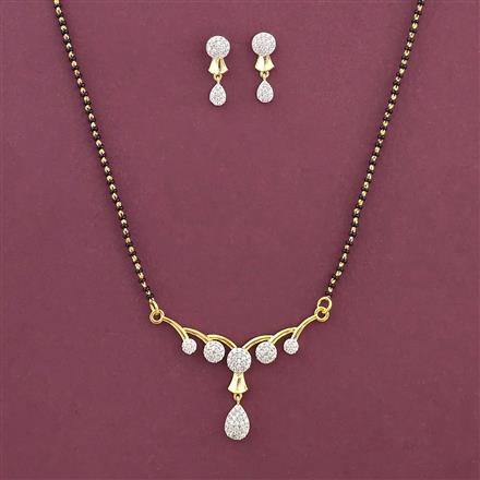 Cz Classic Mangalsutra With 2 Tone Rhodium Plating