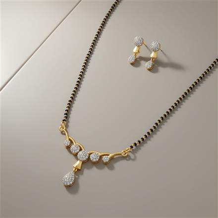 Cz Classic Mangalsutra With 2 Tone Rhodium Plating
