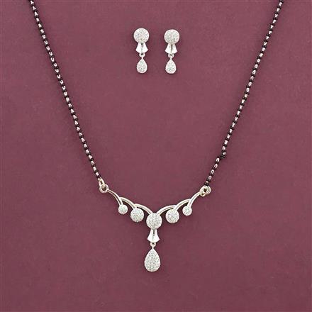 Cz Classic Mangalsutra With 2 Tone Rhodium Plating