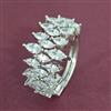 Cz Adjustable Ring With Mehndi 2 Tone Rhodium Plating