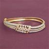 Cz Openable Kada With Mehndi 2 Tone Rhodium Plating