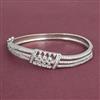 Cz Openable Kada With Mehndi 2 Tone Rhodium Plating