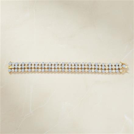 Cz Openable Bracelet With 2 Tone Rhodium Plating
