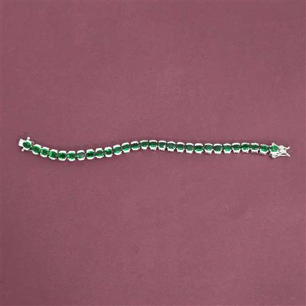 Cz Openable Bracelet With Rhodium Plating