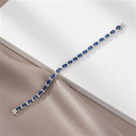 Cz Openable Bracelet With Rhodium Plating