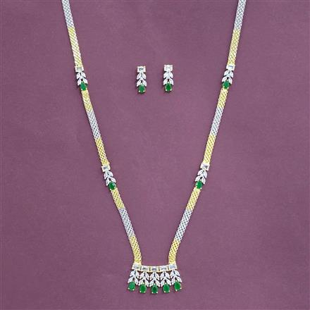 Cz Classic Pendant Set With 2 Tone Plating