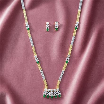 Cz Classic Pendant Set With 2 Tone Plating