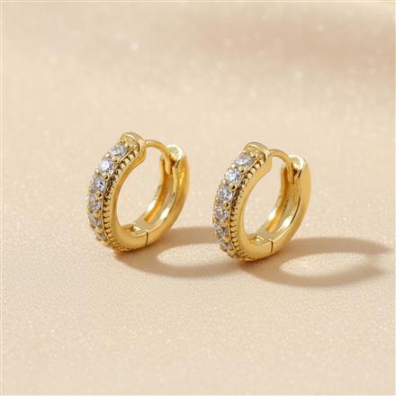 Cz Pressing Nose Ring With 2 Tone Rhodium Plating