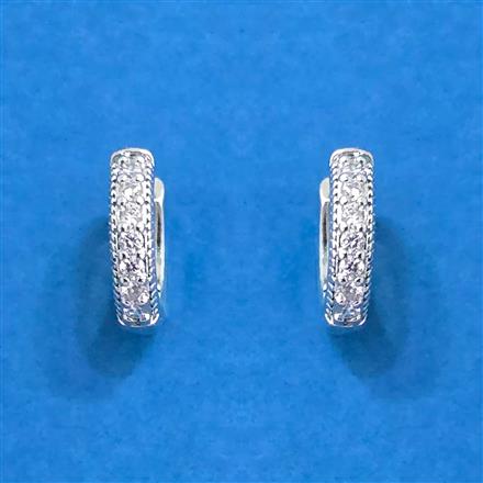 Cz Pressing Nose Ring With 2 Tone Rhodium Plating